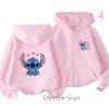 Pohodlná dětská mikina s kapucí "Lilo & Stitch" - růžová (21 motivů)