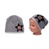 Dětská čepice bavlna, Baby Star, Baby Nellys, šedá (Velikost koj oblečení 80/86 (12-18m))