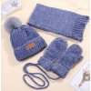 Baby Winter Scarf Hat Set For Kids Boys Girls Knitted Hats Scarfs Glove 3 Pcs Sets 1