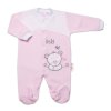 Baby Nellys Kojenecký overal froté, Medvídek Hello, růžový (Velikost 74 (6-9m))