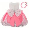 Set společenských šatiček s mašlí a čelenky, 0 - 24 M