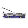 Trolejbus který hlásí zastávky česky 28 cm modrý