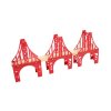 EDWONE Red Tower Bridge Wood Railway Track Train Slot Railway Accessories Original Toy Gifts For Kids 1