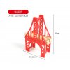 EDWONE Red Tower Bridge Wood Railway Track Train Slot Railway Accessories Original Toy Gifts For Kids 2