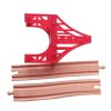 EDWONE Red Tower Bridge Wood Railway Track Train Slot Railway Accessories Original Toy Gifts For Kids 2