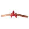 EDWONE Red Tower Bridge Wood Railway Track Train Slot Railway Accessories Original Toy Gifts For Kids 0