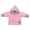 Rostoucí oboustranný svetřík s kapucí Hand Made, růžová-šedá (Velikost 56/62 (0-3m))