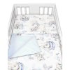 3-dílná sada Mantinel s povlečením Baby Nellys, Slon a Duha, modrá/bílá (Velikost povlečení 135x100)