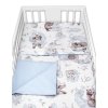 3-dílná sada Mantinel s povlečením Baby Nellys, Zvířátka na mráčku, modrá/bílá (Velikost povlečení 135x100)