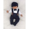 Z&Z 5-dílná pletená sada Boy, body, kalhoty, čepička, motýlek, botičky, granát , vel. 86 (Velikost koj oblečení 56 (1-2m))