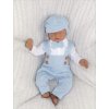 Z&Z 5-dílná pletená sada Boy, body, kalhoty, čepička, motýlek, botičky, modrá, vel. 68 (Velikost koj oblečení 86 (12-18m))