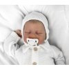 Pletená čepička na zavazování bonetka Boy, Hand Made Baby Nellys, bílá (Velikost koj oblečení 68/74 (6-9m))