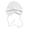 Pletená čepička na zavazování bonetka Boy, Hand Made Baby Nellys, bílá (Velikost koj oblečení 68/74 (6-9m))