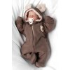 Oteplená pletená kombinéza s rukavičkama Teddy Bear, Baby Nellys, dvouvrstvá, hnědá (Velikost koj oblečení 62 (2-3m))