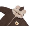 Oteplená pletená kombinéza s rukavičkama Teddy Bear, Baby Nellys, dvouvrstvá, hnědá (Velikost 68 (3-6m))