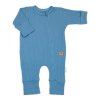 Rostoucí žebrovaný overálek, čepička a botičky, 3D, Nature -jeans (Velikost koj oblečení 50/56 (0-2m))