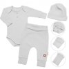 Žebrovaná rostoucí souprava 3D, Baby Boy - šedá (Velikost koj oblečení 56/62 (0-3m))