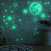 Samolepky na zeď - svítící 30 cm měsíc + 435 ks hvězdiček