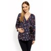 Be MaaMaa Zavinovací těhotenská, kojící halenka Printy flowers, vel. S/M (Velikosti těh moda S/M)