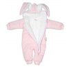 Baby Nellys Manšestrová kombinézka/overálek s kožíškem Cute Bunny - růžová, vel. 68/74 (Velikost koj oblečení 68/74 (6-9m))