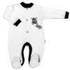 Baby Nellys Bavlněný overálek Zebra - bílý (Velikost 74 (6-9m))