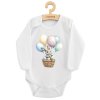 Dětské body s potiskem New Baby Králíček s balónky (Barva Bílá, Velikost 56 (0-3m))