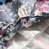 Letní tmavě modré denim šaty s květovanou sukní, s doplňky