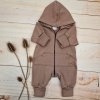 Dětský teplákový overal s prodlouženými náplety, čokoláda (Velikost 80 (9-12m))