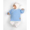 Kojenecký svetřík, rostoucí, na zavazování na boku - modrá (Velikost 50/56 (0-2m))
