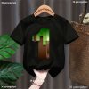Dětské narozeninové tričko s číslovkou v motivu "Minecraft" - černé