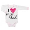 5-ti dílná soupravička do porodnice I love mom & dad, holka (Velikost koj oblečení 56 (1-2m))