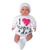5-ti dílná soupravička do porodnice I love mom & dad, holka (Velikost koj oblečení 56 (1-2m))