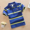 Jargazol T Shirt Kids Clothes Turn down Collar Baby Boy Summer Top Tshirt Color Stripes Vetement 1