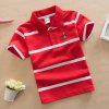 Jargazol T Shirt Kids Clothes Turn down Collar Baby Boy Summer Top Tshirt Color Stripes Vetement 4