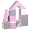 Pěnové kostky-obří stavebnice 11 ks white-light pink-grey (Barva Multicolor)