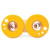 PL116 Binoculars Ladybird Yellow Wooden Toddler Toy Kaleidoscope Front