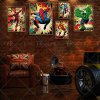 4x obraz Marvel hrdinové (Daredevil, Black Widow, Ghost Rider, Venom)