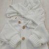 Dětský pletený overálek s odepínací kapucí - kokosově bílý (Velikost 80/86 (12-18m))