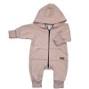 Dětský teplákový overal s prodlouženými náplety, pudrově růžový (Velikost 68 (3-6m))