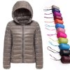 Dámská jarní/podzimní prošívaná bunda s kapucí plněná kachním peřím (SKLAD)