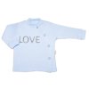 Baby Nellys Bavlněná košilka Love zapínání bokem - modrá (Velikost 50 (0-1m))