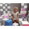 Pěnové kostky-sada 45 velkých pěnových kostek Pyramida pink white grey (Barva Růžová)