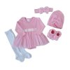 Z&Z 5-dílná soupravička sukničkobody, punčochy, čepička, čelenka, botičky - růžová (Velikost 74 (6-9m))