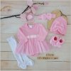 Z&Z 5-dílná soupravička sukničkobody, punčochy, čepička, čelenka, botičky - růžová (Velikost 74 (6-9m))