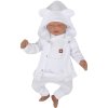 Novorozenecká sada 4D, body kr. rukáv, tepláčky, kabátek a čepička Z&Z, bílá (Velikost 50 (0-1m))