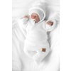 Zimní pletená kombinézka/overálek s kapucí Baby Nellys - bílá (Velikost 62 (2-3m))