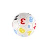 Míč fotbalový malý junior nafouknutý šitý 15cm kůže mix barev v síťce