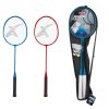 Sada badminton pálky 2ks + míček 2ks 65cm kov/plast 2 barvy v pouzdře