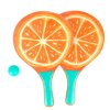 Sada na plážový tenis ovoce dřevěné 38cm 2 pálky + 1 míček 3 druhy v látkovém sáčku