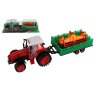 Traktor s vlekem s kombajnovým válcem plast 46cm na setrvačník 2 barvy v blistru